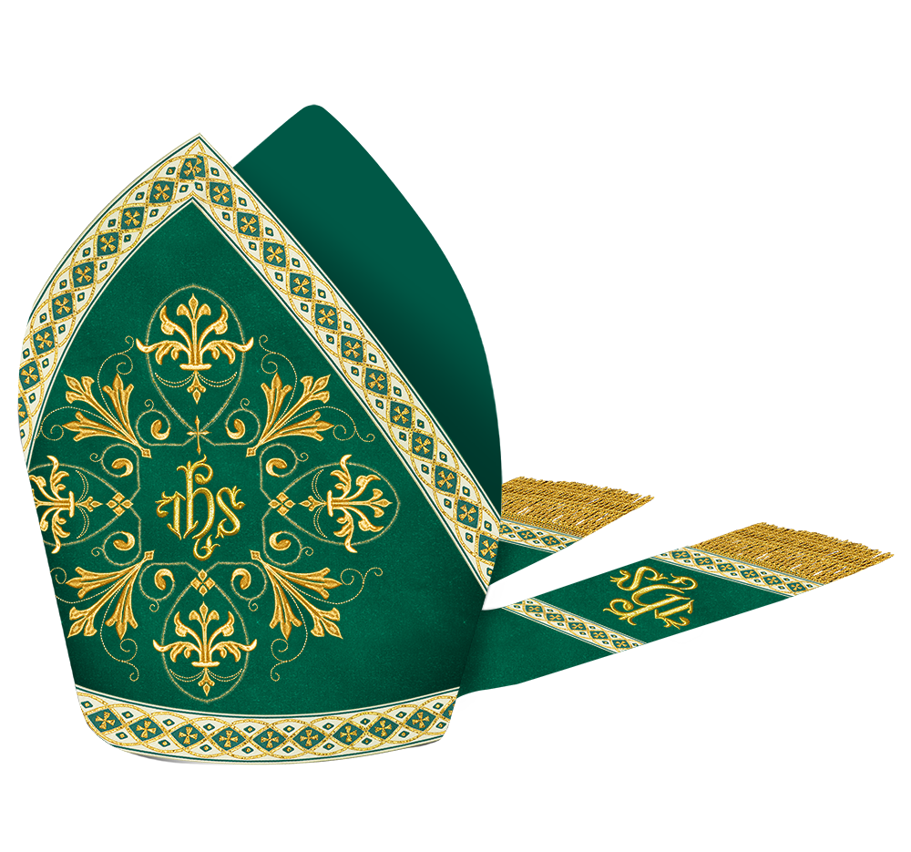 Mitre with Embroidered Motif and Trims