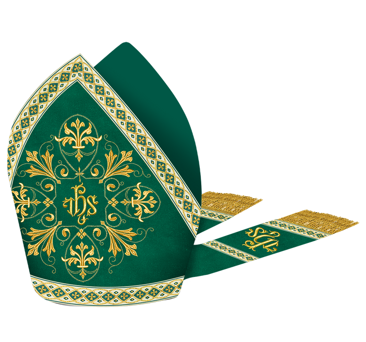 Mitre with Embroidered Motif and Trims