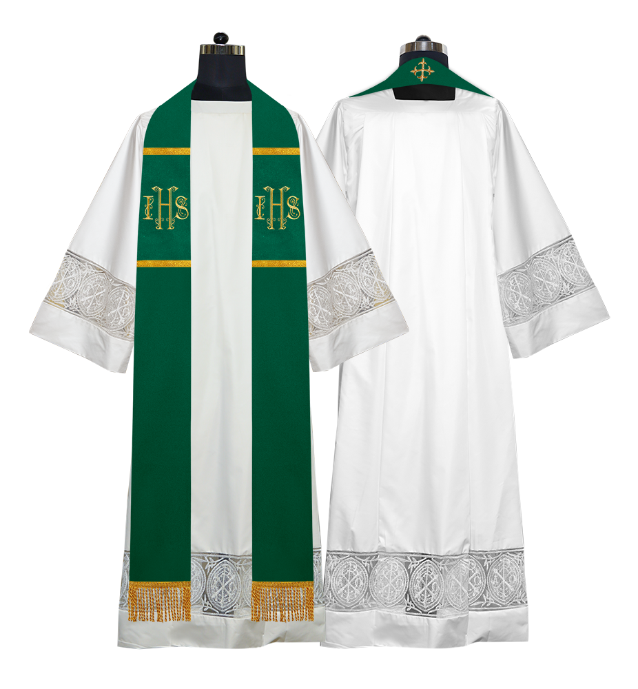 Pastor Stole with Gold Embroidered IHS