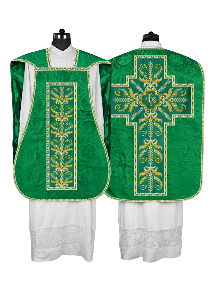 Roman Chasuble Vestment with Detailed Orphrey