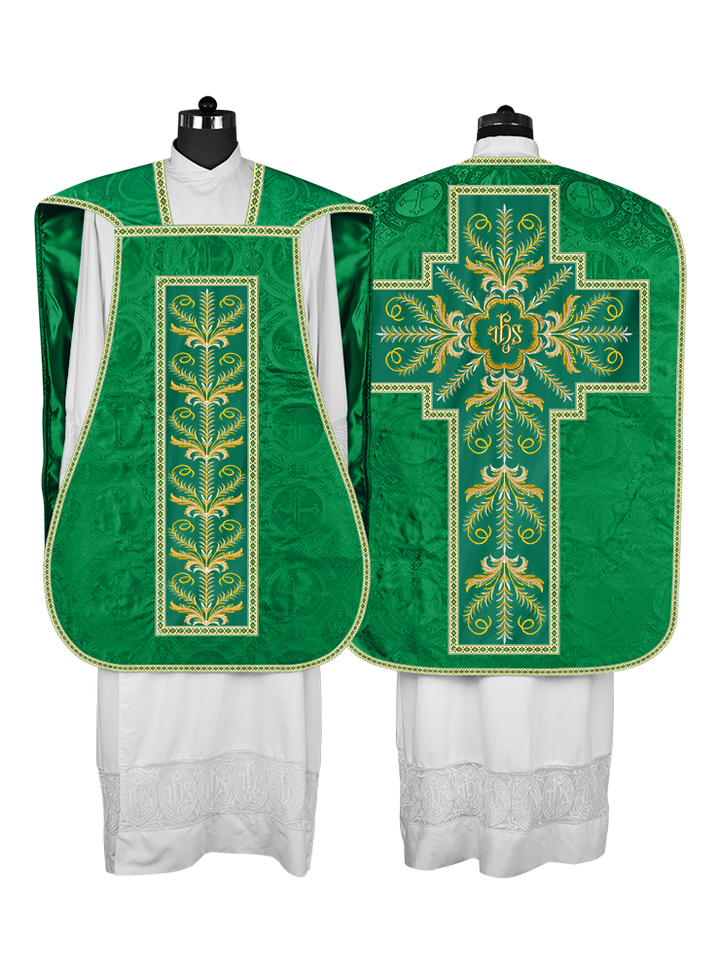 Roman Chasuble Vestment with Detailed Orphrey