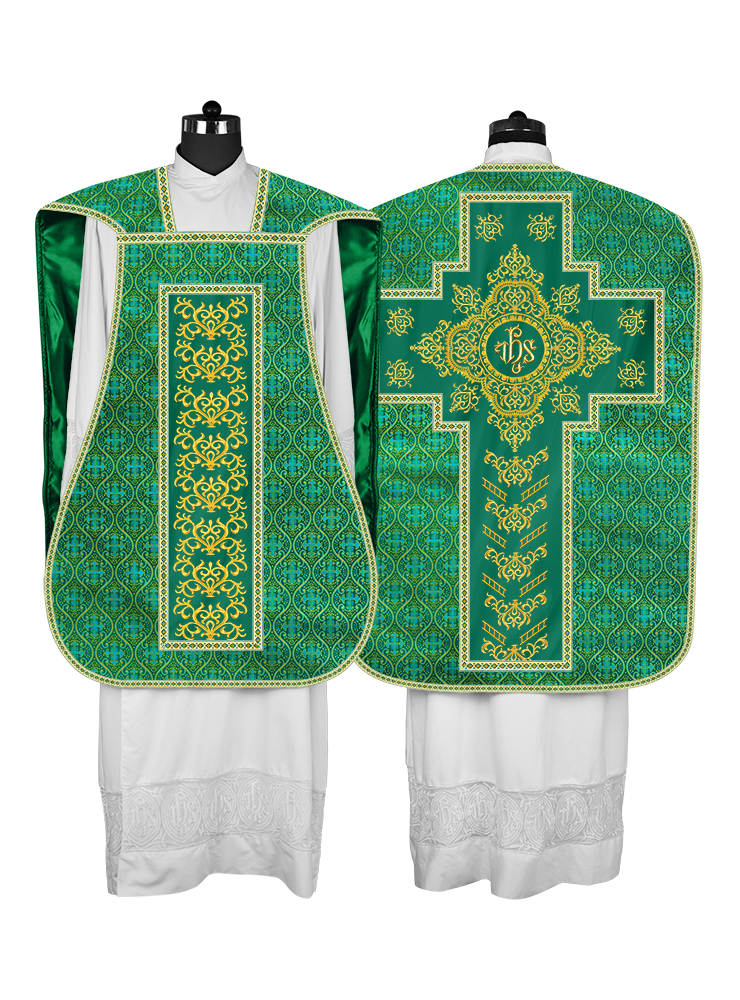 Traditional Fiddleback Vestments with Motifs and Trims