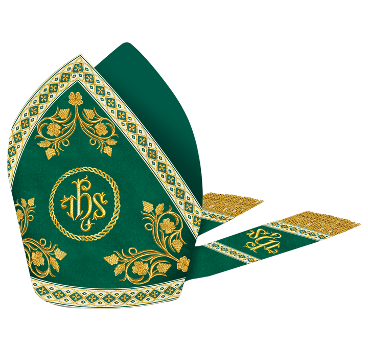 Mitre with Grapes Embroidery and Trims