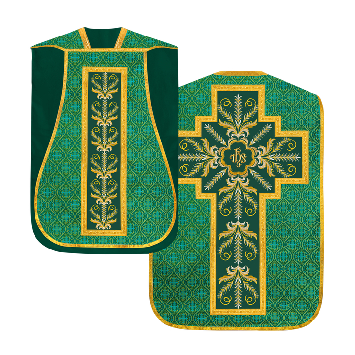 Set of Four Roman Chasuble with liturgical motifs