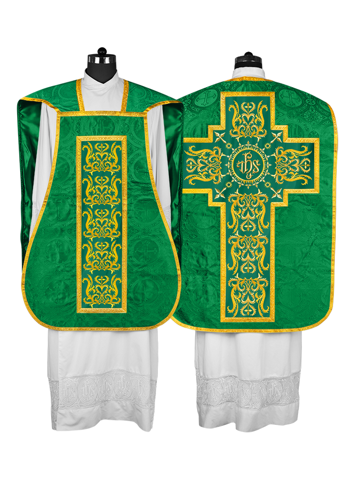Fiddleback vestment with golden orphrey - Spiritus Collection