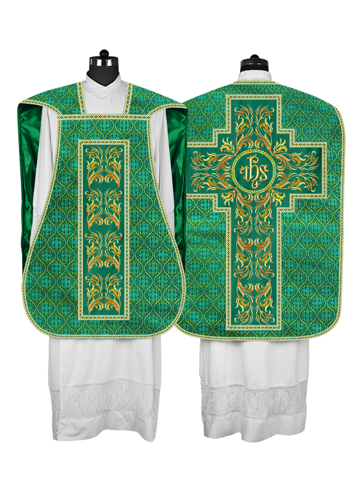 Roman Chasuble Vestment  with Woven Braids and Trims