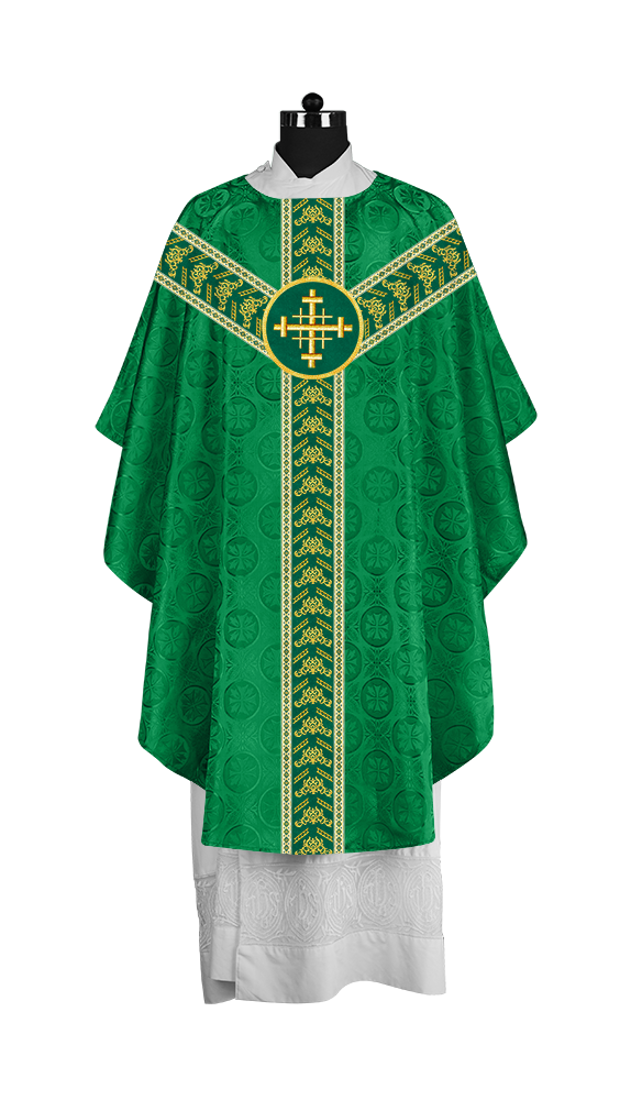 Liturgical Gothic Chasuble with Fine Embroidery Motif