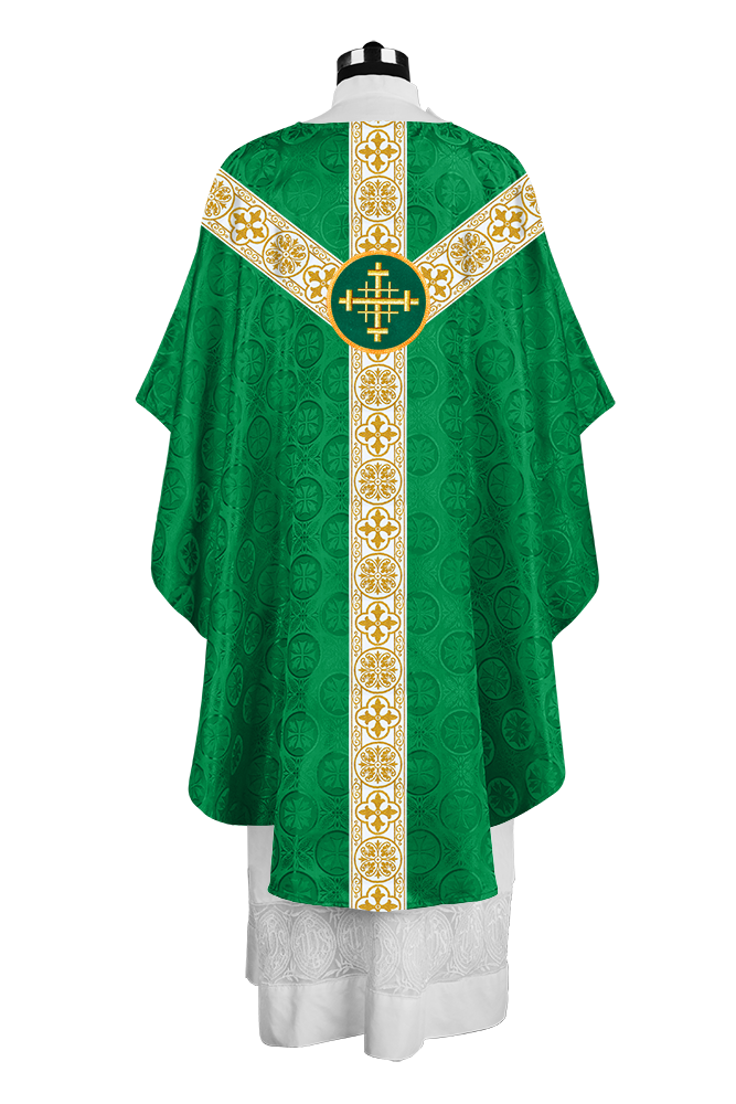 Priest Chasuble with Classic Braided Orphrey and Trims