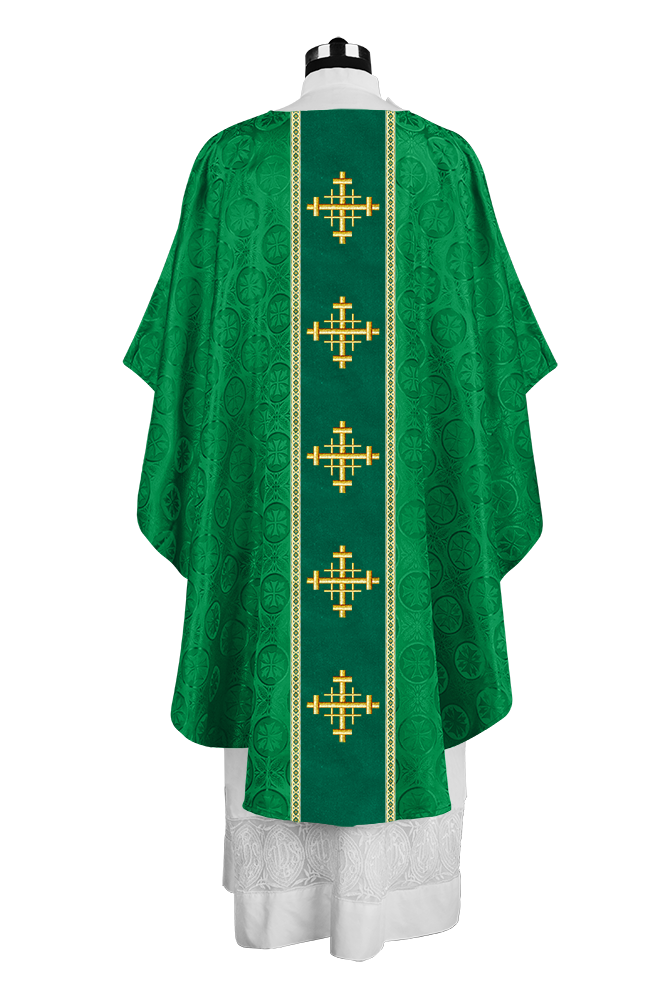 Liturgical Gothic Chasuble with Embroidered Cross Motif