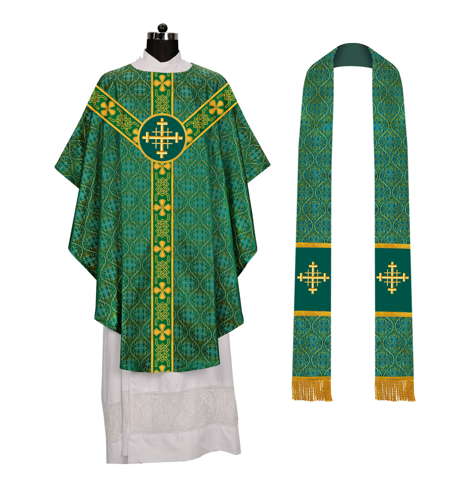 Gothic Chasuble - Y Type with woven braids