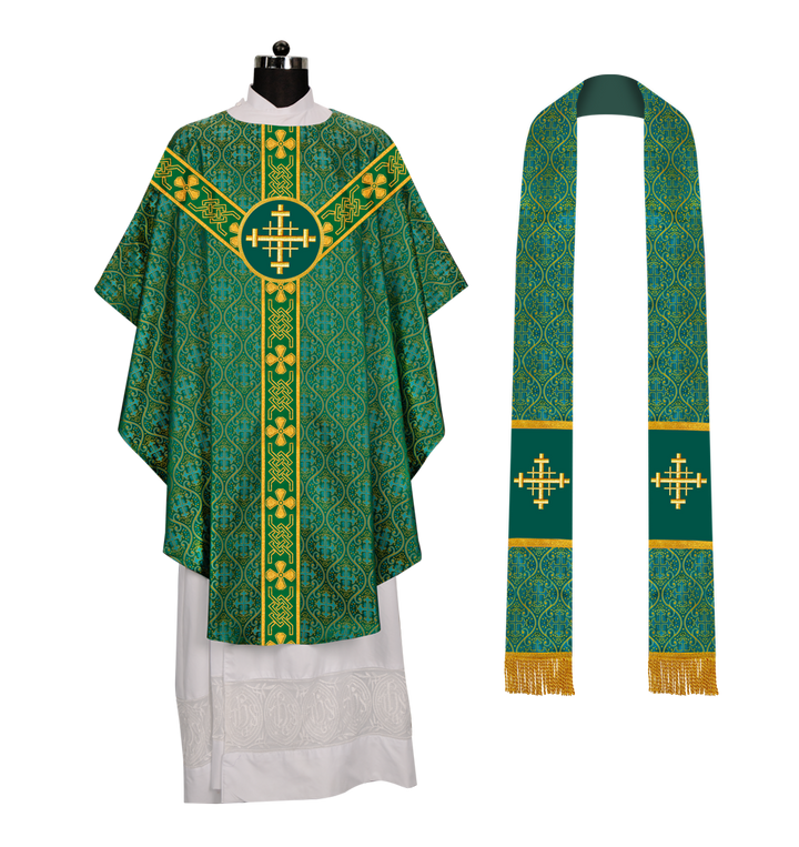 Gothic Chasuble - Y Type with woven braids