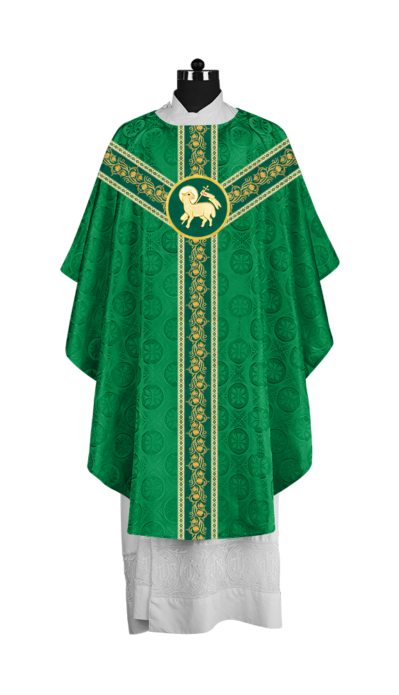 Priest Gothic Chasuble with Grapes Embroidered Orphrey