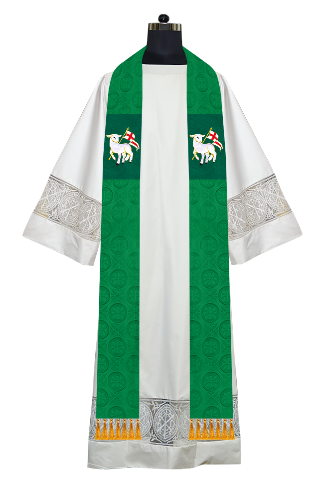Ordination Stole with Embroidered Spiritual Motif