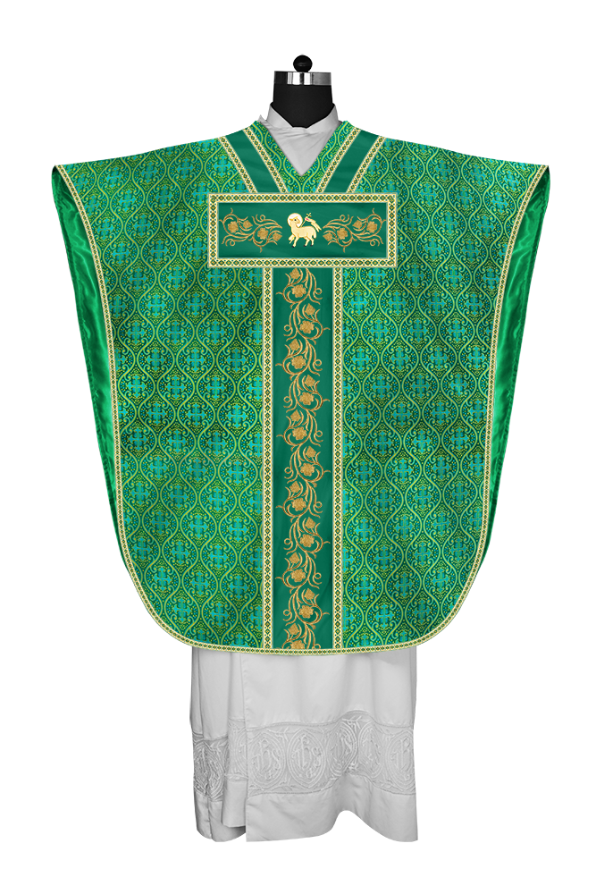 BORROMEAN CHASUBLE VESTMENT WITH GRAPES EMBROIDERY AND TRIMS