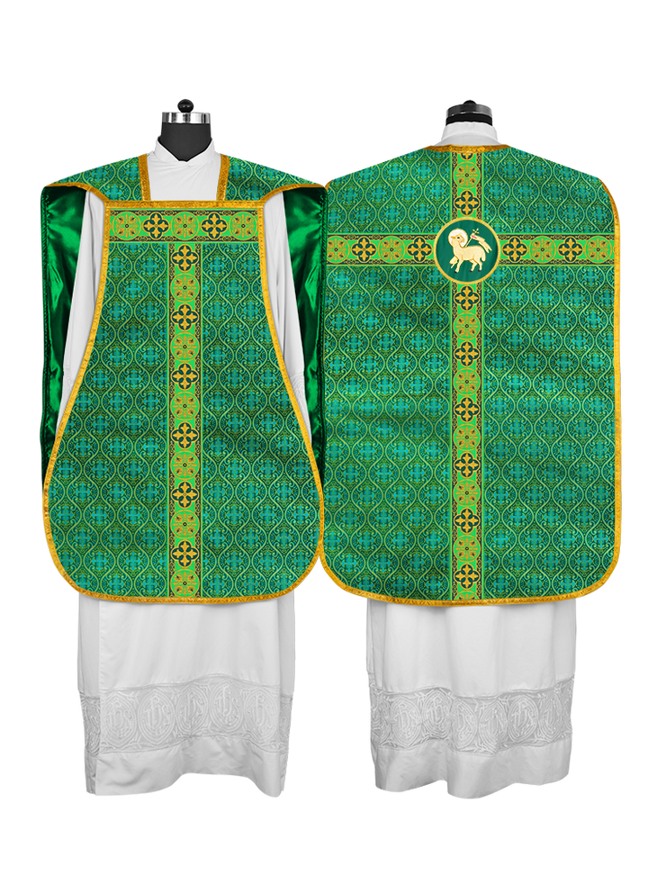 Roman Fiddleback Vestment with Motifs and Braided Trims