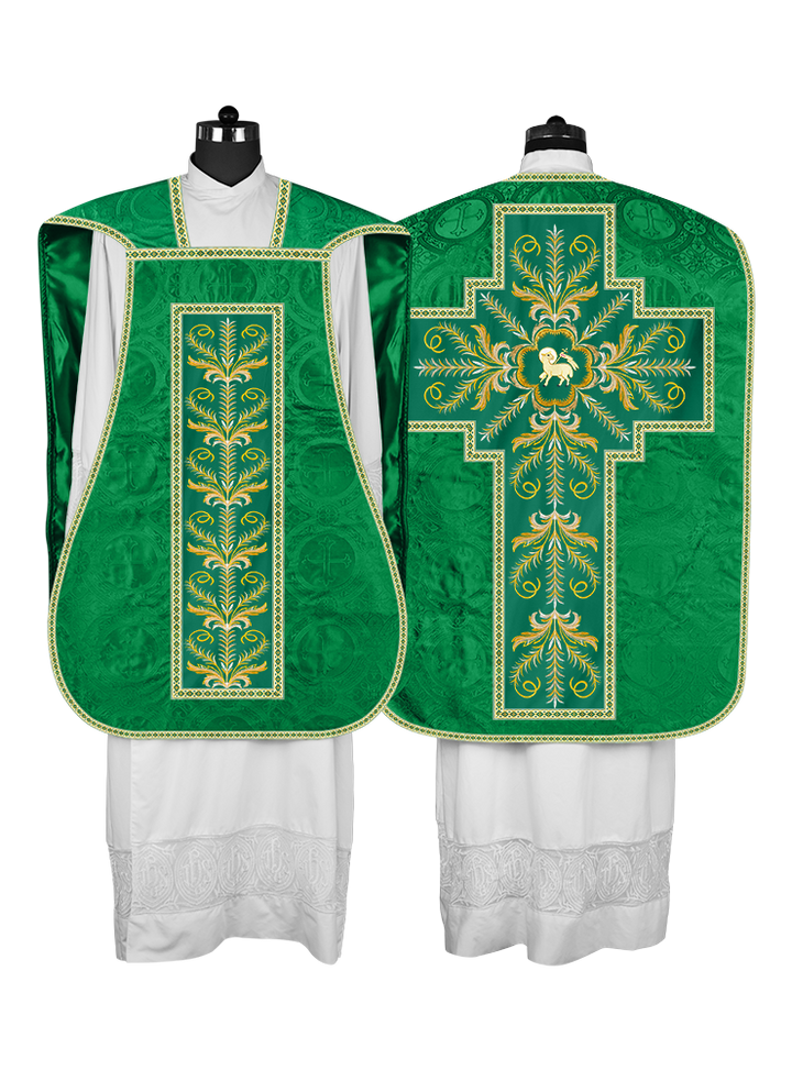 Roman Chasuble Vestment with Detailed Orphrey