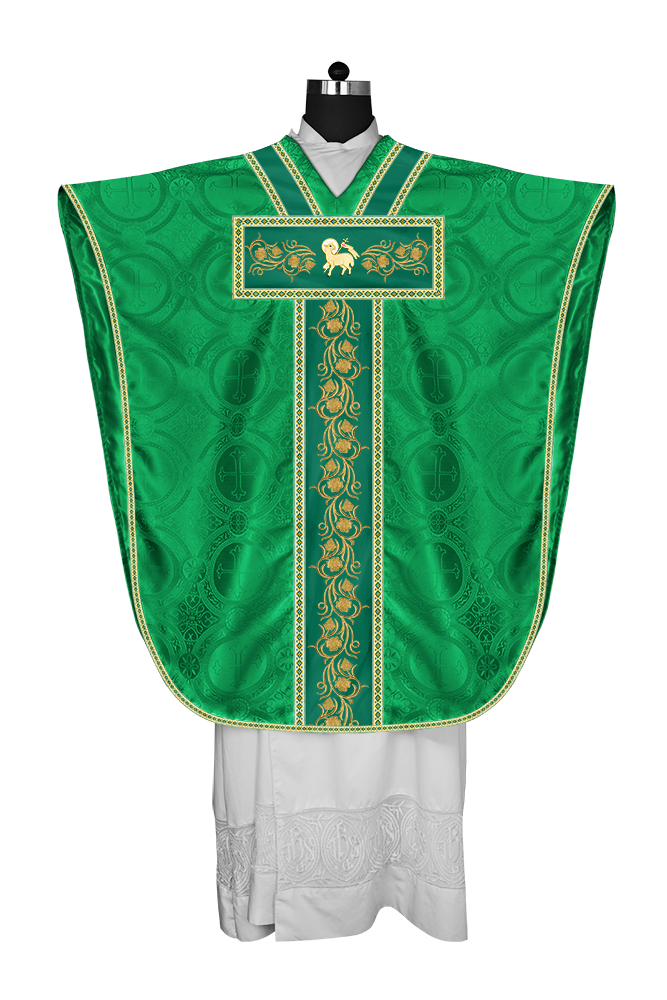 BORROMEAN CHASUBLE VESTMENT WITH GRAPES EMBROIDERY AND TRIMS