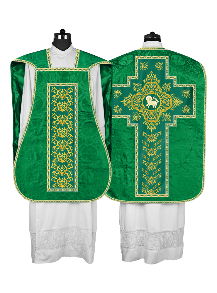 Traditional Fiddleback Vestments with Motifs and Trims