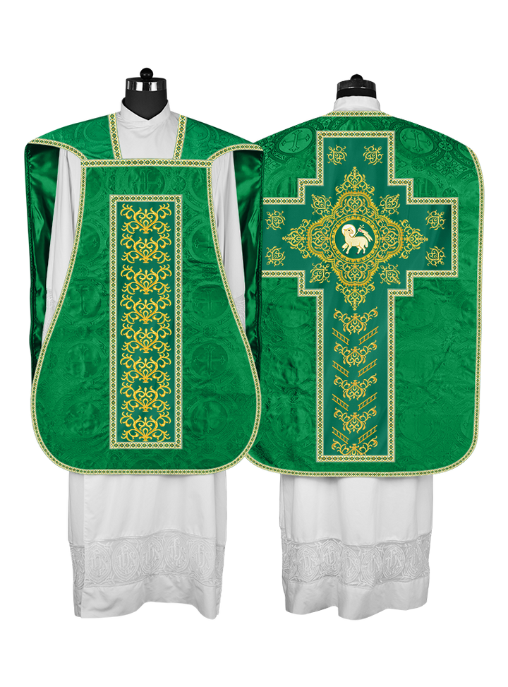 Traditional Fiddleback Vestments with Motifs and Trims