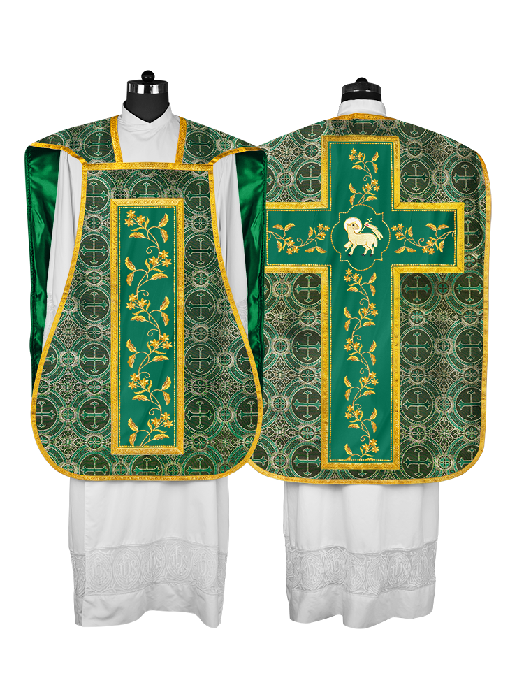 Elegant Roman chasuble vestment - Floral collection
