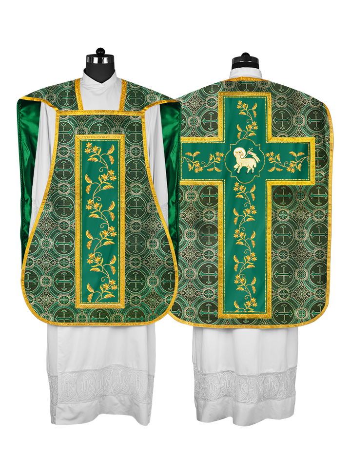 Elegant Roman chasuble vestment - Floral collection