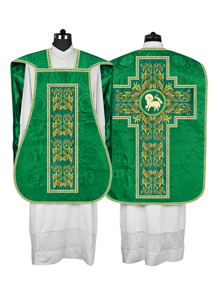 Roman Chasuble Vestment  with Woven Braids and Trims