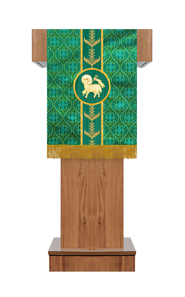 PULPIT/LECTERN WITH ADORNED WOVEN BRAID