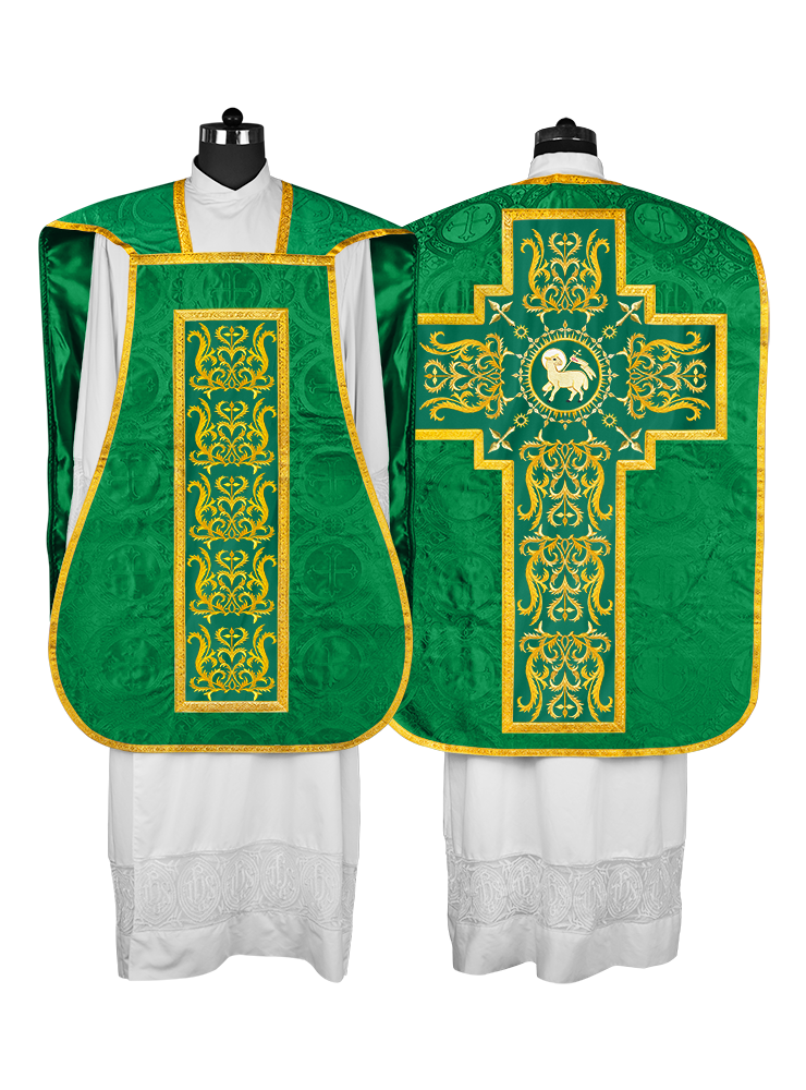 Fiddleback vestment with golden orphrey - Spiritus Collection