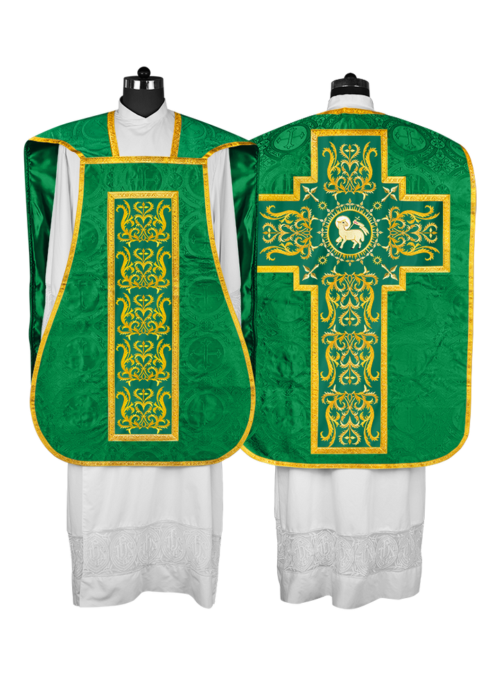 Fiddleback vestment with golden orphrey - Spiritus Collection