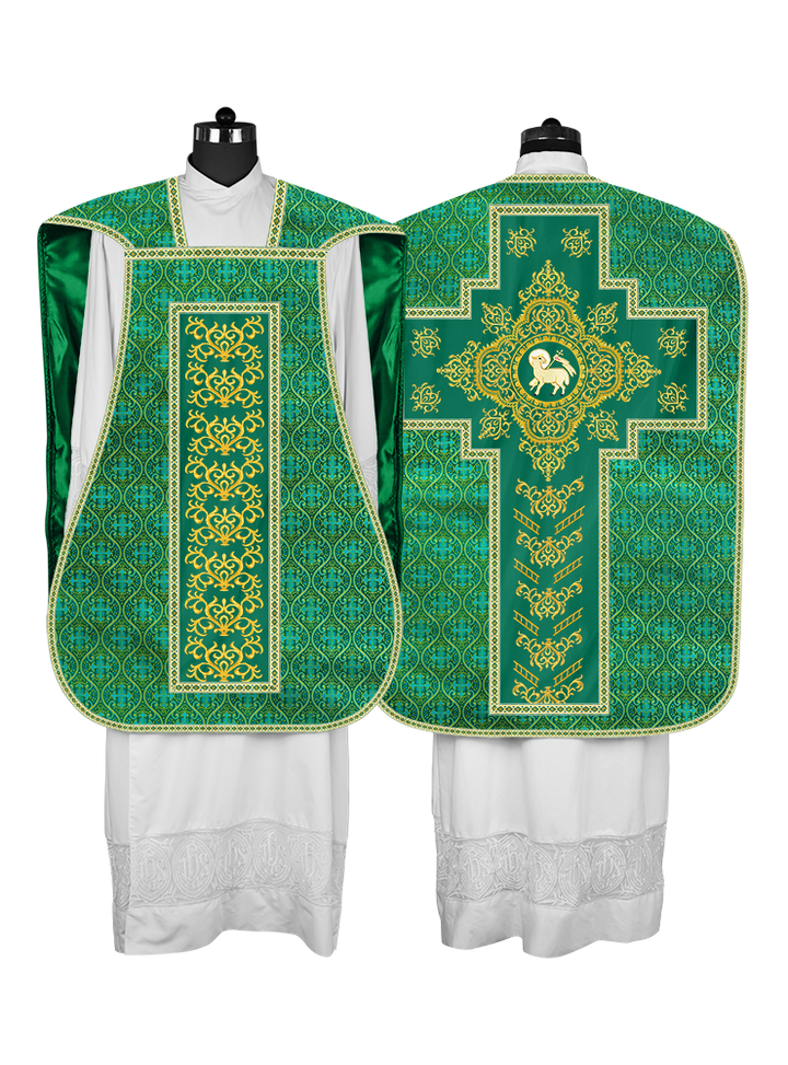 Traditional Fiddleback Vestments with Motifs and Trims