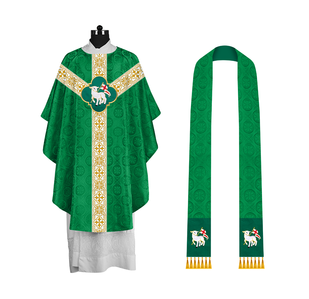 Gothic Chasuble with Woven Braided Orphrey Detailing