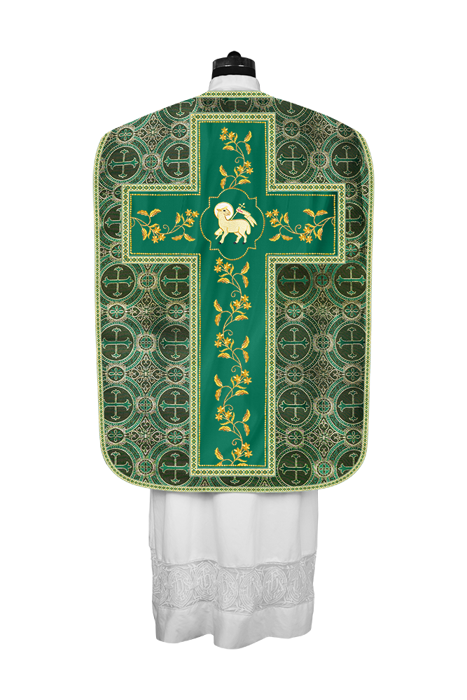 Roman Chasuble vestment with Floral Design and Trims