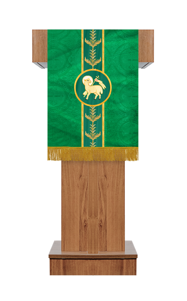 PULPIT/LECTERN WITH ADORNED WOVEN BRAID