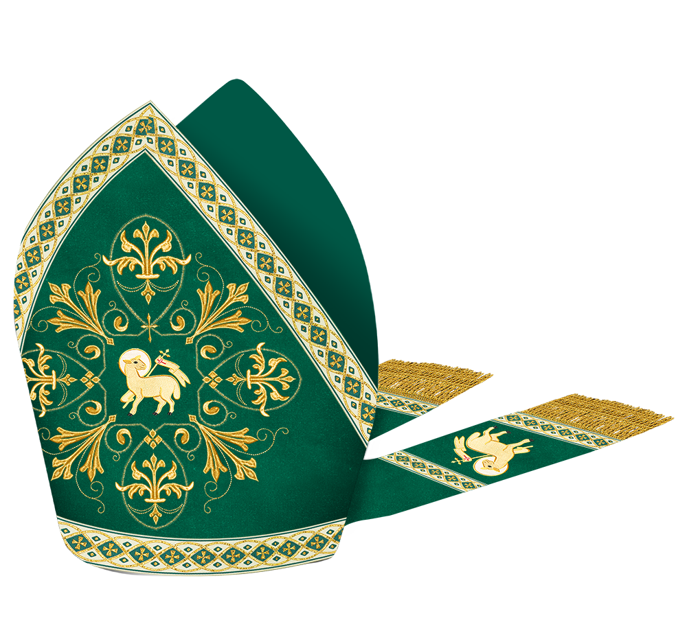 Mitre with Embroidered Motif and Trims