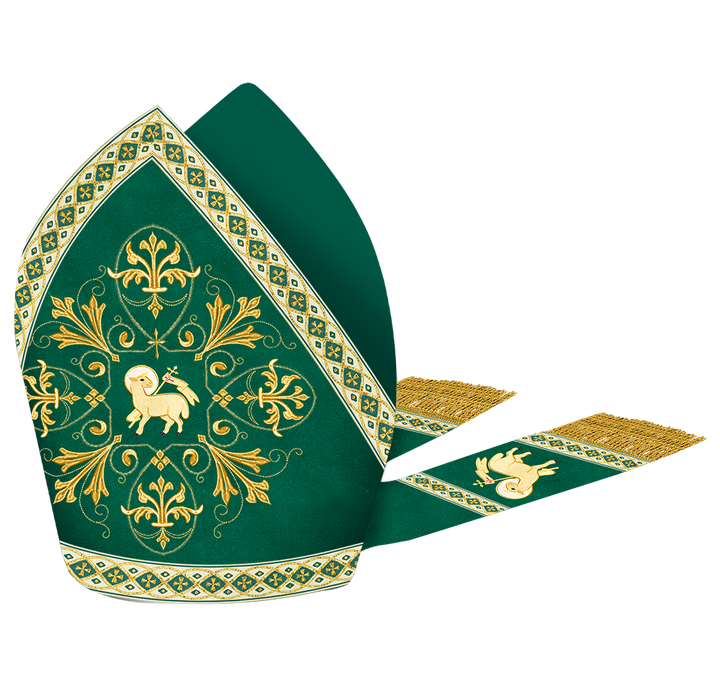 Mitre with Embroidered Motif and Trims