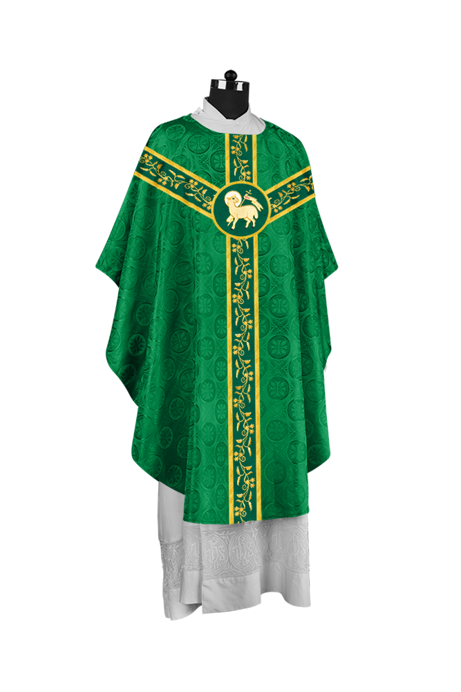Gothic Chasuble with Embroidered Orphrey and Motifs