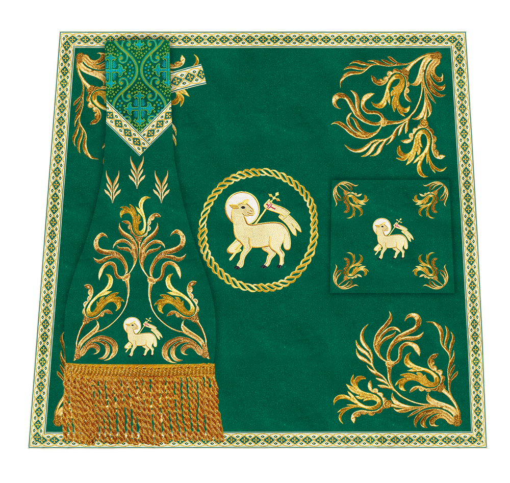 Mass Set Vestment with Embroidered Motif