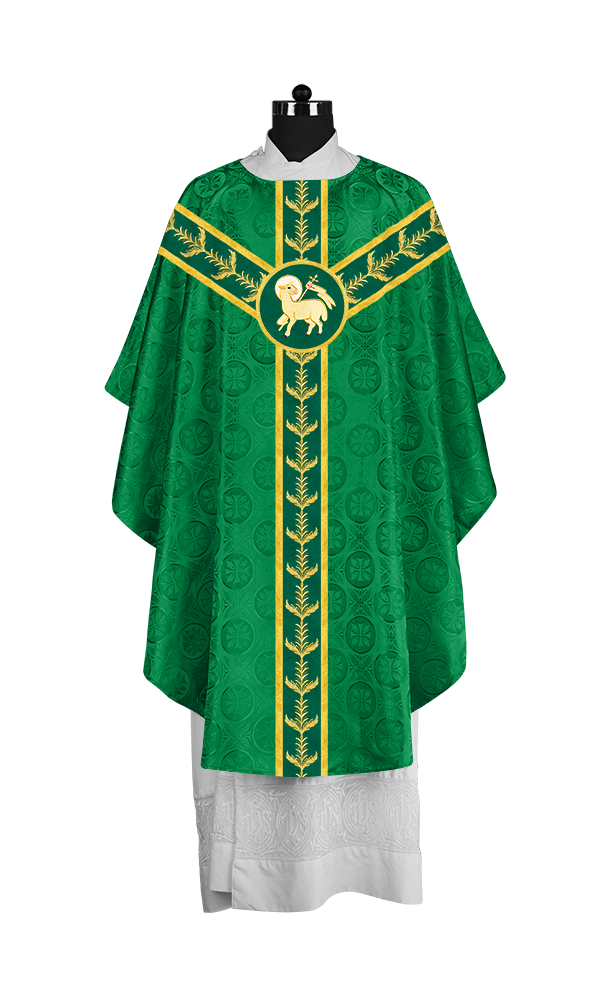 Gothic Style Priest Chasuble with Exquisite Embroidered Trims
