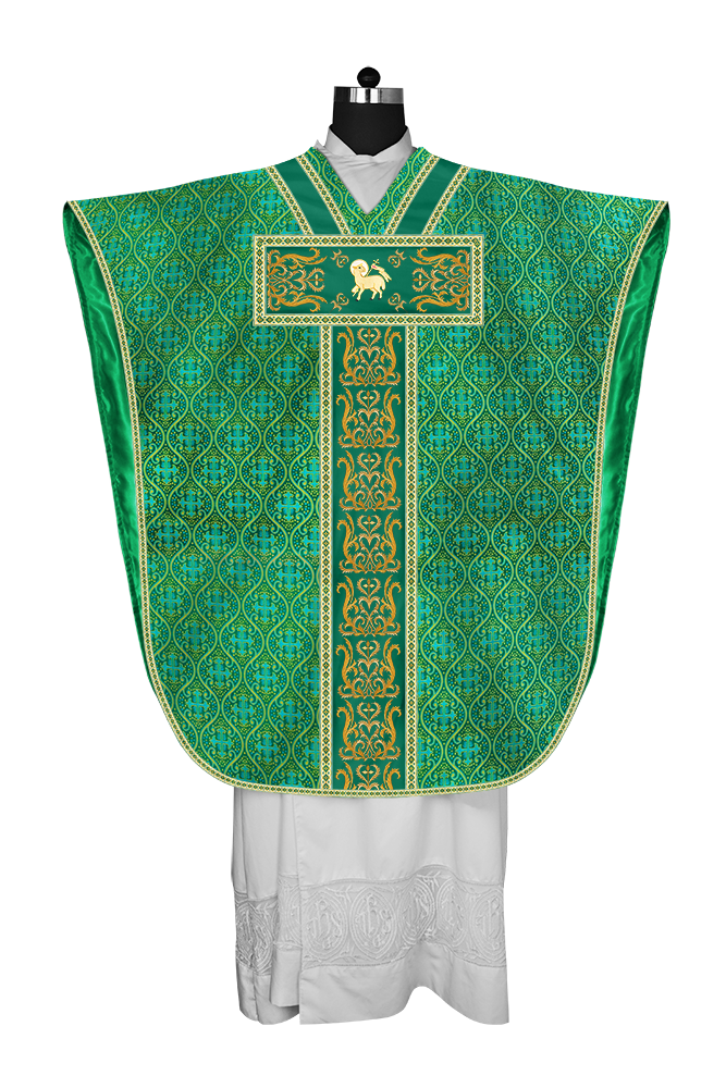 BORROMEAN CHASUBLE VESTMENT ENHANCED WITH MOTIFS AND TRIMS