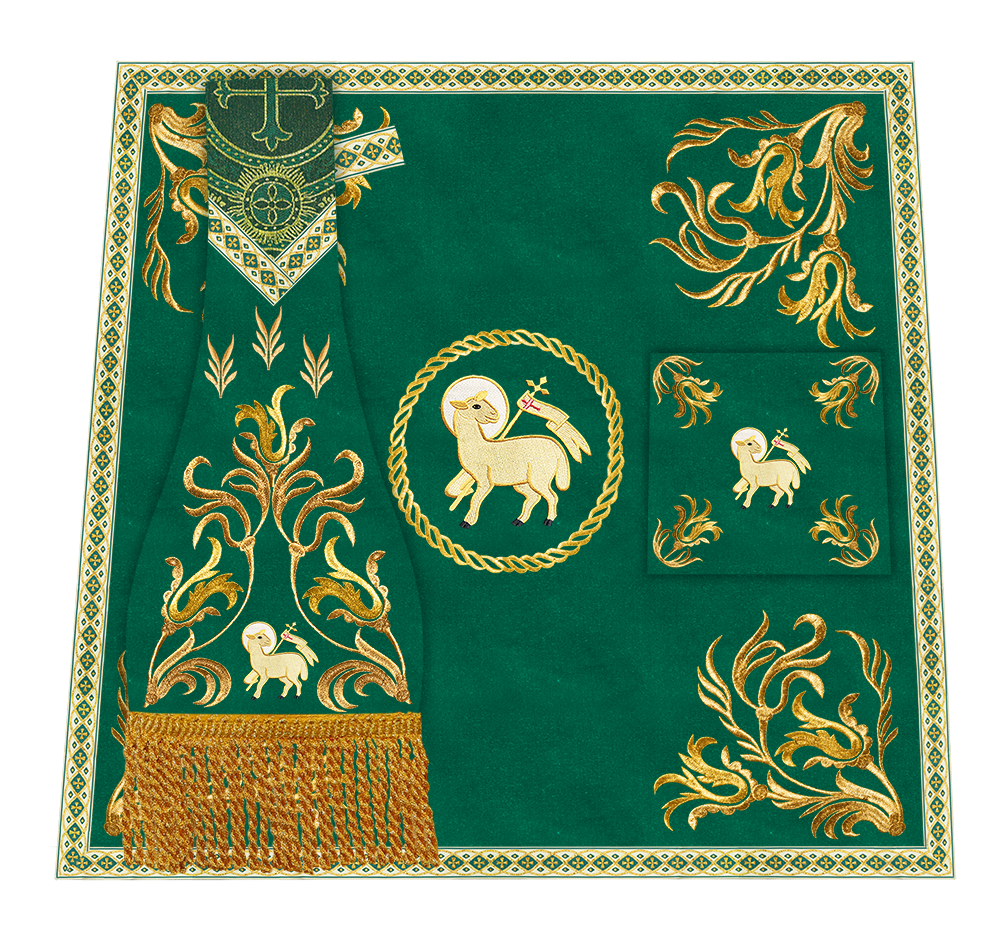 Mass Set Vestment with Embroidered Motif