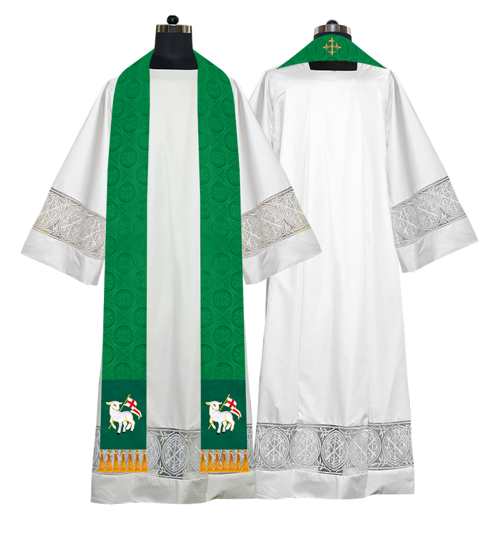 Ordination Stole with Embroidered Spiritual Motif