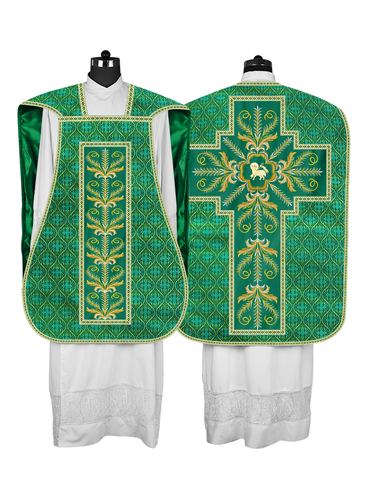 Roman Chasuble Vestment with Detailed Orphrey