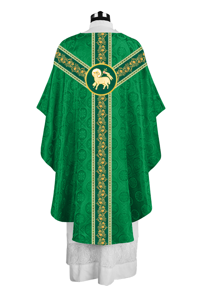 Priest Gothic Chasuble with Grapes Embroidered Orphrey