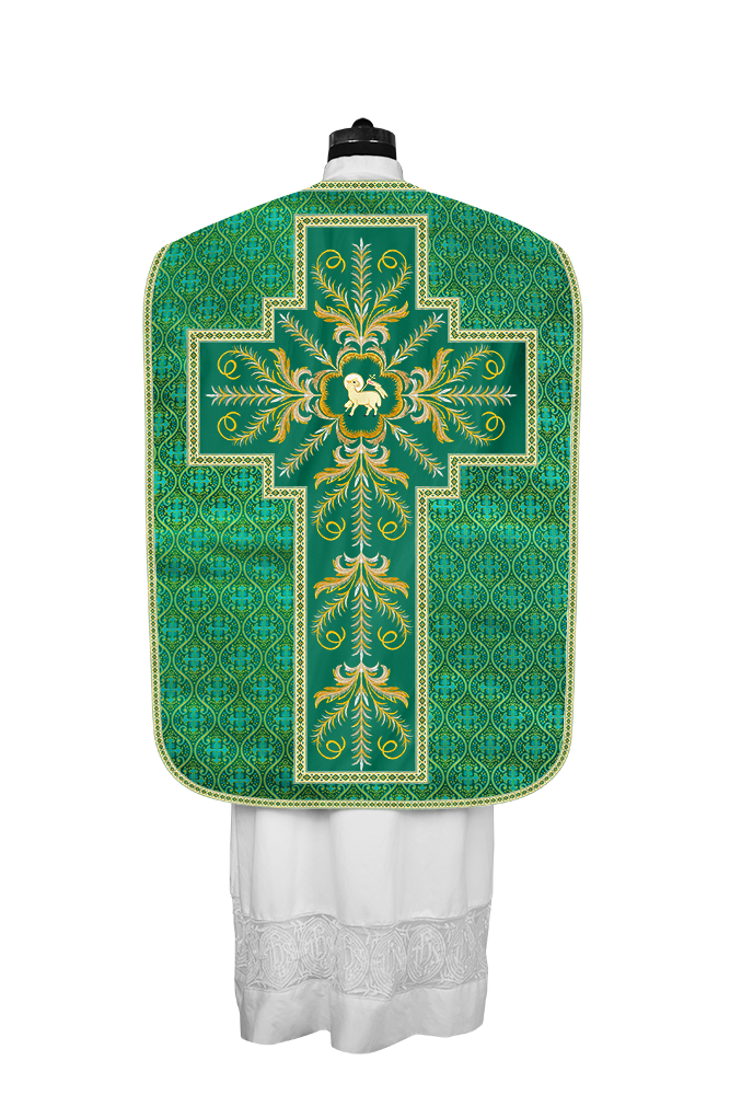 Roman Chasuble Vestment with Detailed Orphrey