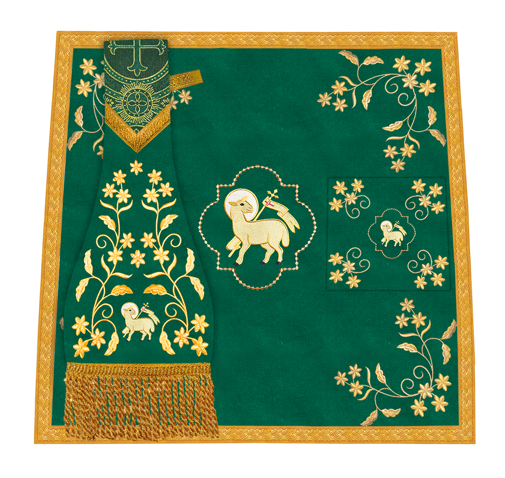 Beautiful mass set with golden embroidery - Floral collection