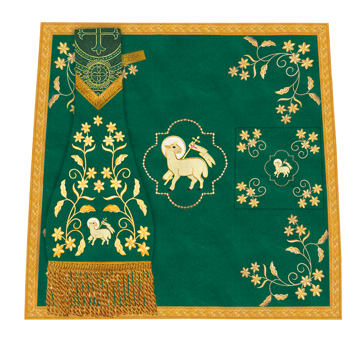 Beautiful mass set with golden embroidery - Floral collection