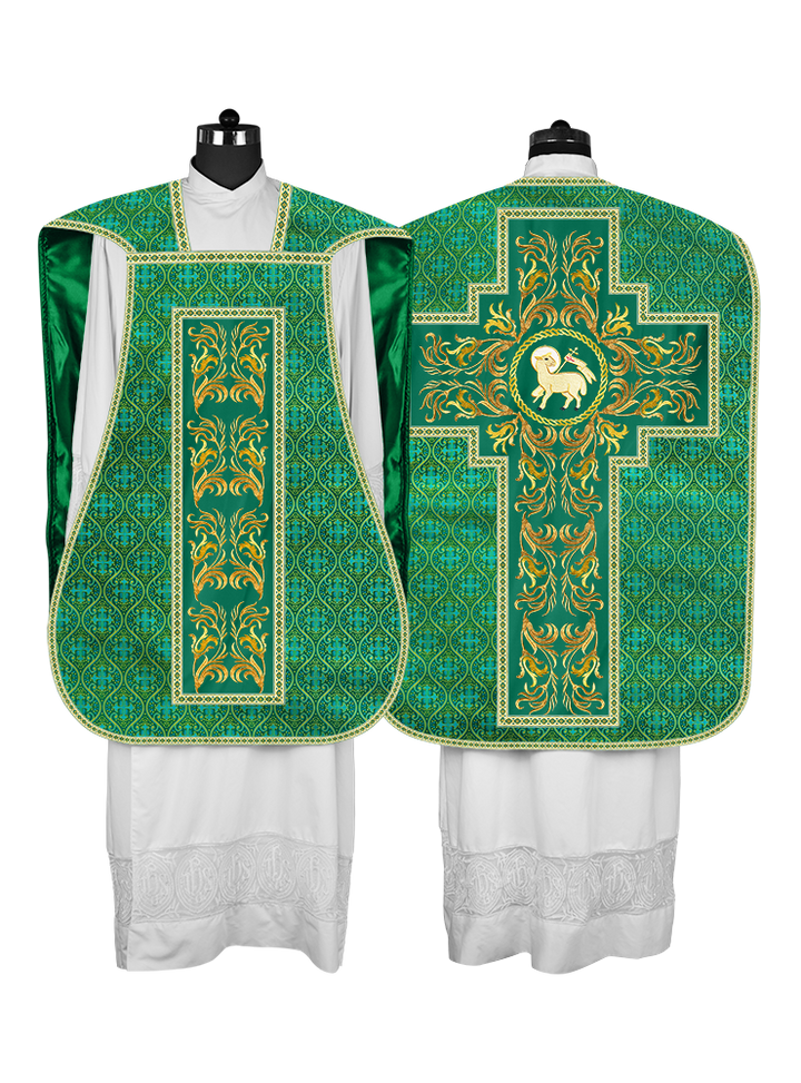 Roman Chasuble Vestment  with Woven Braids and Trims