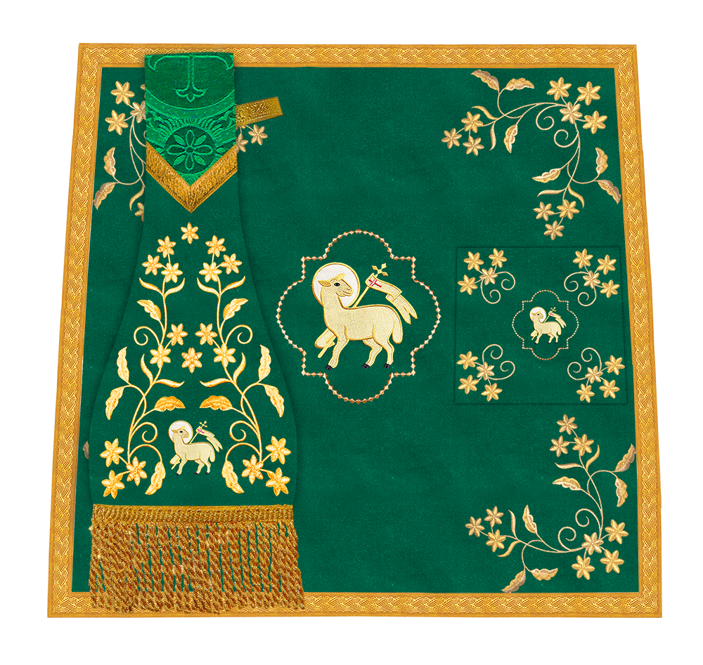 Beautiful mass set with golden embroidery - Floral collection