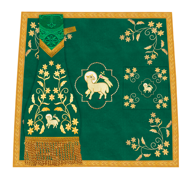 Beautiful mass set with golden embroidery - Floral collection