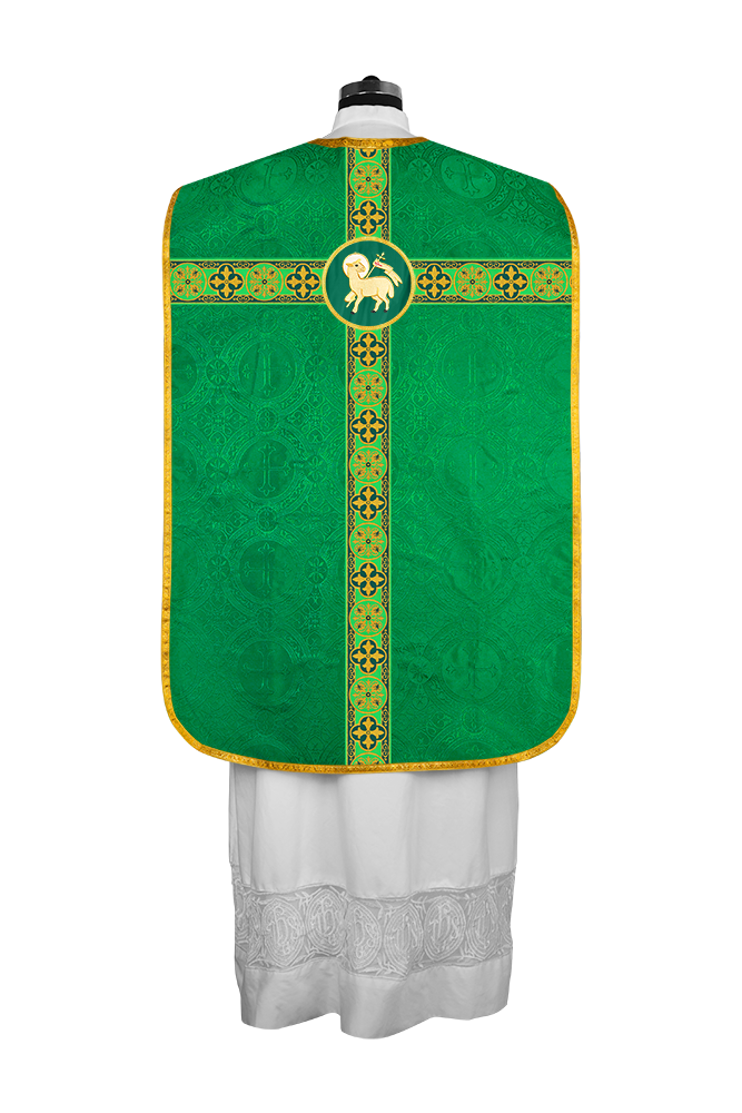 Roman Fiddleback Vestment with Motifs and Braided Trims